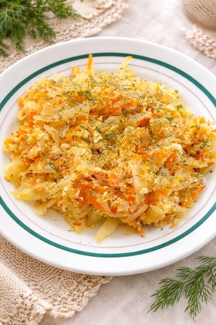 Белокочанная капуста с яйцами