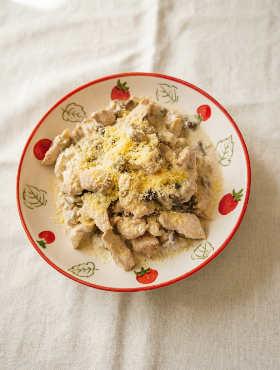 Ленивый жюльен с курицей и грибами