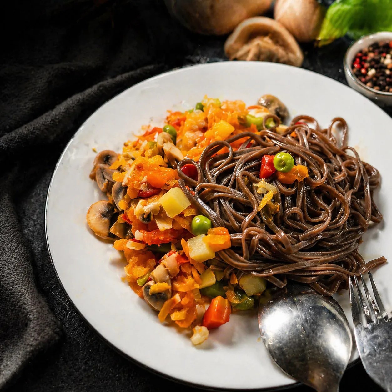 Лапша с овощами
