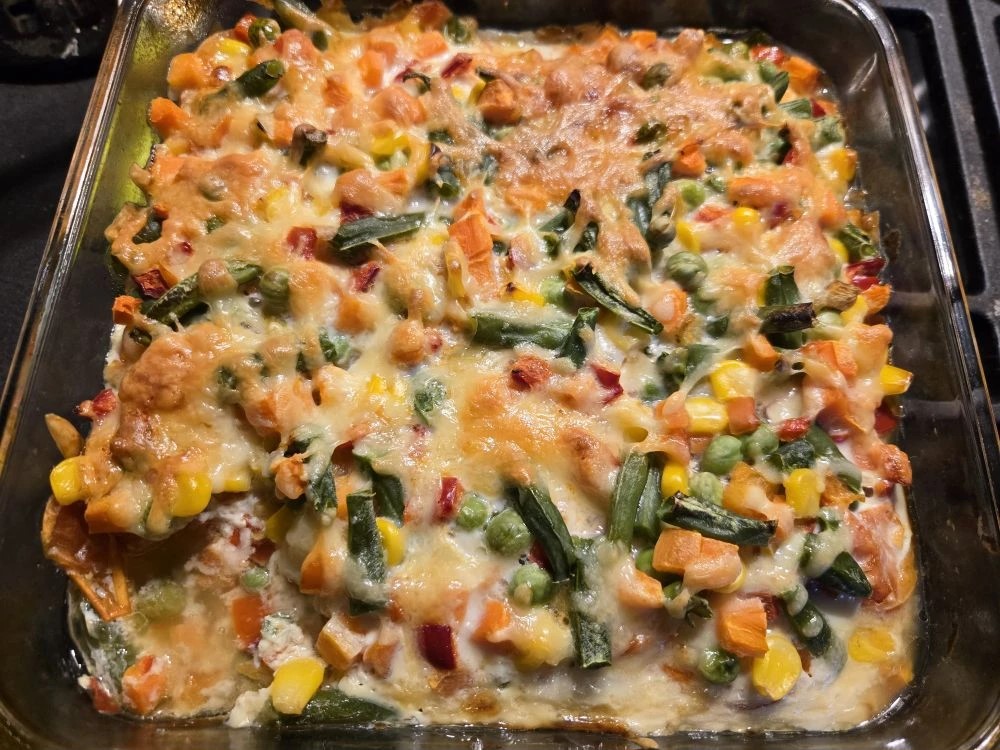 Запеканка с овощами и яйцом